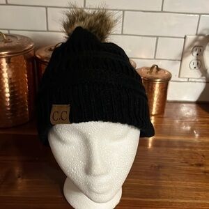 C C branded slouchy hat!! Beanie. New with Pom Pom